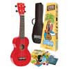 MR1RDK Mahalo Rainbow Series soprano ukulele pack, red, with essentials accessory pack