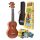 MR1TBRK Mahalo Rainbow Series soprano ukulele pack, brown, with essentials accessory pack