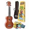 Mahalo MR1TBRK Rainbow Series – pachet ukulele soprană, finisaj maro transparent mat, corzi Aquila Super Nylgut, prăguș NuBone XB, cheițe aurii, set complet de accesorii Learn 2 Play
