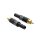 MRCA-25-BK Boston  RCA plug, male, metal black, 2 pcs, spring 6,2 mm, gold contacts, black ring