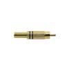 MRCA-30-BK Boston  RCA plug, male, metal gold lacker, spring 6,2 mm, gold contacts, 2 pcs black ring