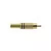MRCA-30-BK Boston  RCA plug, male, metal gold lacker, spring 6,2 mm, gold contacts, 2 pcs black ring