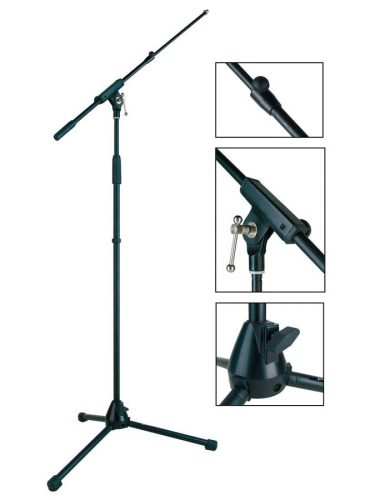 MS-1425-BK Boston Stage Pro Series microphone stand, telesc.boom, black, max height 165cm