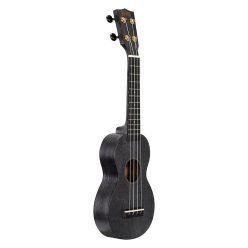   MS1TBK Mahalo Slimline Series soprano ukulele, transparent black, with bag