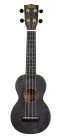 MS1TBK Mahalo Slimline Series soprano ukulele, transparent black, with bag