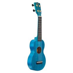   MS1TBU Mahalo Slimline Series soprano ukulele, transparent blue, with bag