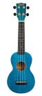 MS1TBU Mahalo Slimline Series soprano ukulele, transparent blue, with bag