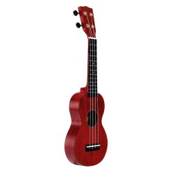   MS1TRD Mahalo Slimline Series soprano ukulele, transparent red, with bag