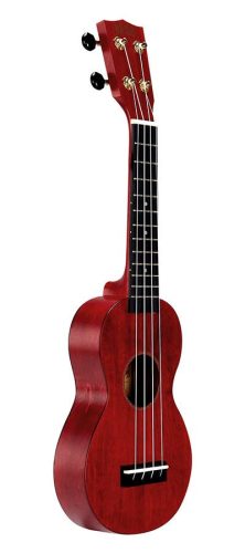 MS1TRD Mahalo Slimline Series soprano ukulele, transparent red, with bag