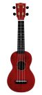 MS1TRD Mahalo Slimline Series soprano ukulele, transparent red, with bag