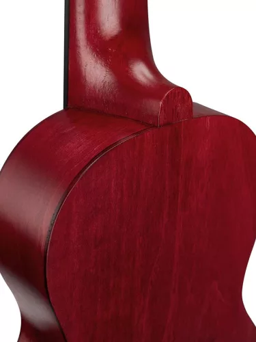 MS1TRD Mahalo Slimline Series soprano ukulele, transparent red, with bag