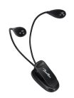 MSL-504 Boston  music stand dual twin LED lights, with clamp mount and USB power cable, black, 3xAAA 1.5v included