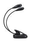 MSL-504 Boston  music stand dual twin LED lights, with clamp mount and USB power cable, black, 3xAAA 1.5v included