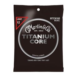   MTCN160 Martin Titanium Core Acoustic string set titanium core and nickel wrap, light, 012-016-026-034-044-055