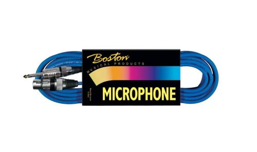 MXJ-10-BU Boston  microphone cable, 10 meter, 1 x xlr female +1 x jack (pro), blue