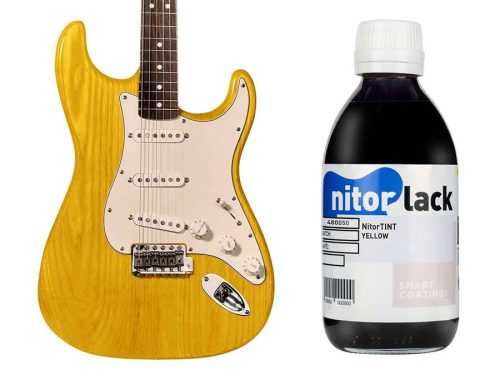 N480050112 NitorLACK NitorTINT dye yellow for electric and classical/flamenco guitar - 250ml bottle