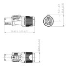 NAC-3-FXXA-WS Neutrik  power supply connector, female, 20 ampere, 3-pole, blue (power in)