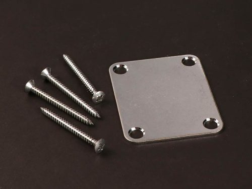 NBS-3-AC Gotoh Master Relic Collection neck plate for guitar, including 4 screws, aged chrome