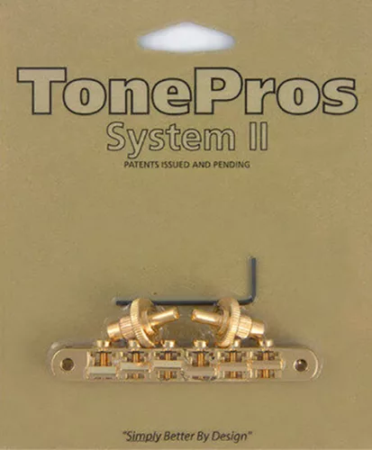 NVR2-G TonePros  NVR2 tune-o-matic bridge, for USA guitars, gold