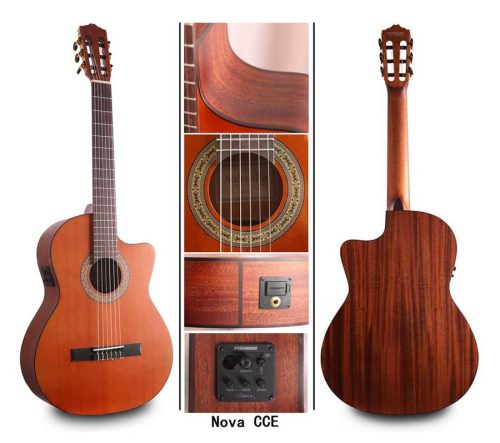 Nova CCE Salvador Student Series classic guitar cedar + sapele, glossy finish - with cutaway and Fishman Clasica II