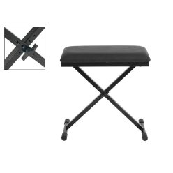   OB-160 Boston  keyboard bench, X-model, black leather look seat (53,5x29,5 cm.), made in EU, black