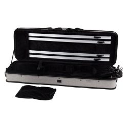   OVC40GRBK Leonardo Elementary series violin case 4/4, oblong, foam moulded, 2 straps, light grey, black interior