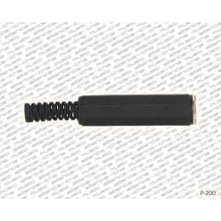   P-200 Proel  jack plug female, pvc black (jpf-200), moulded spring pvc 7mm, 2-pole