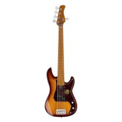   P5 A5F/TS Sire Basses P5 Series Marcus Miller fretless alder 5-string passive bass guitar tobacco sunburst