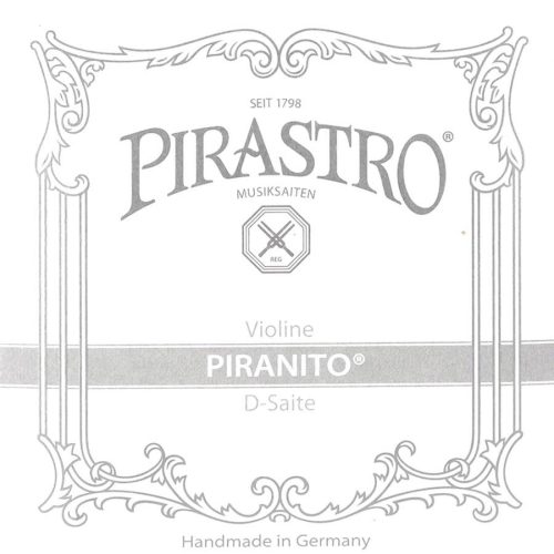 P615300 Pirastro Piranito violin string D-3 medium, steel core, chrome steel