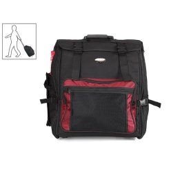   PAB-16120 CNB  accordion trolley bag, black and red, with wheels, accessory pockets, 120 basses, 47h x 53b x 22d