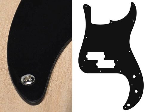 PB-115-B Boston  pickguard, Puncher bass, standard, 1 ply, black