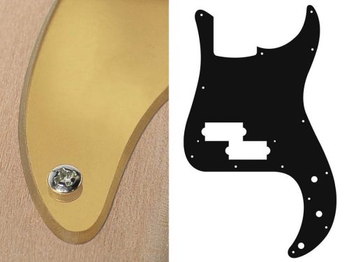 PB-215-MG Boston  pickguard, Puncher bass, standard, 2 ply, mirror gold