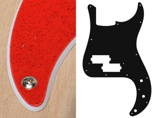 PB-215-SRD Boston  pickguard, Puncher bass, standard, 2 ply, sparkling red