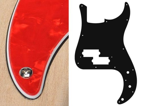 PB-315-PR Boston  pickguard, Puncher bass, standard, 3 ply, pearl red