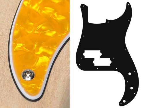 PB-315-PY Boston  pickguard, Puncher bass, standard, 3 ply, pearl yellow