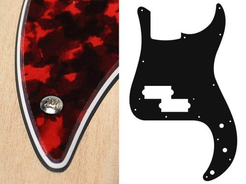 PB-315-RR Boston  pickguard, Puncher bass, standard, 3 ply, tiger red