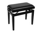 PB1/1025 Boston  piano bench with adjustable seat (55,5x32,5x48-56cm), glossy black with black vinyl seat