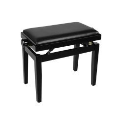   PB1/1025 Boston  piano bench with adjustable seat (55,5x32,5x48-56cm), glossy black with black vinyl seat