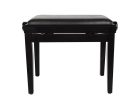 PB1/1025 Boston  piano bench with adjustable seat (55,5x32,5x48-56cm), glossy black with black vinyl seat