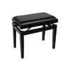 PB1/1025 Boston  piano bench with adjustable seat (55,5x32,5x48-56cm), glossy black with black vinyl seat