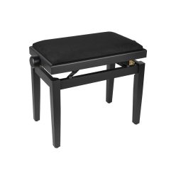   PB1/1520 Boston  piano bench with adjustable seat (55,5x32,5x48-56cm), satin black with black velvet seat