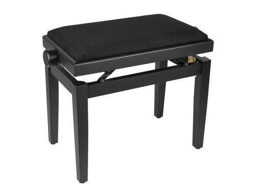 PB1/1520 Boston  piano bench with adjustable seat (55,5x32,5x48-56cm), satin black with black velvet seat