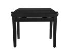 PB1/1520 Boston  piano bench with adjustable seat (55,5x32,5x48-56cm), satin black with black velvet seat