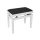 PB1/3020 Boston  piano bench with adjustable seat (55,5x32,5x48-56cm), glossy white with black velvet seat