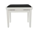 PB1/3020 Boston  piano bench with adjustable seat (55,5x32,5x48-56cm), glossy white with black velvet seat