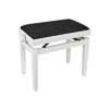 PB1/3020 Boston  piano bench with adjustable seat (55,5x32,5x48-56cm), glossy white with black velvet seat