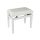 PB1/3040 Boston  piano bench with adjustable seat (55,5x32,5x48-56cm), glossy white with white velvet seat