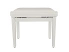 PB1/3040 Boston  piano bench with adjustable seat (55,5x32,5x48-56cm), glossy white with white velvet seat