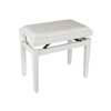 PB1/3040 Boston  piano bench with adjustable seat (55,5x32,5x48-56cm), glossy white with white velvet seat