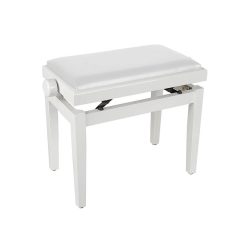   PB1/3045 Boston  piano bench with adjustable seat (55,5x32,5x48-56cm), glossy white with white vinyl seat